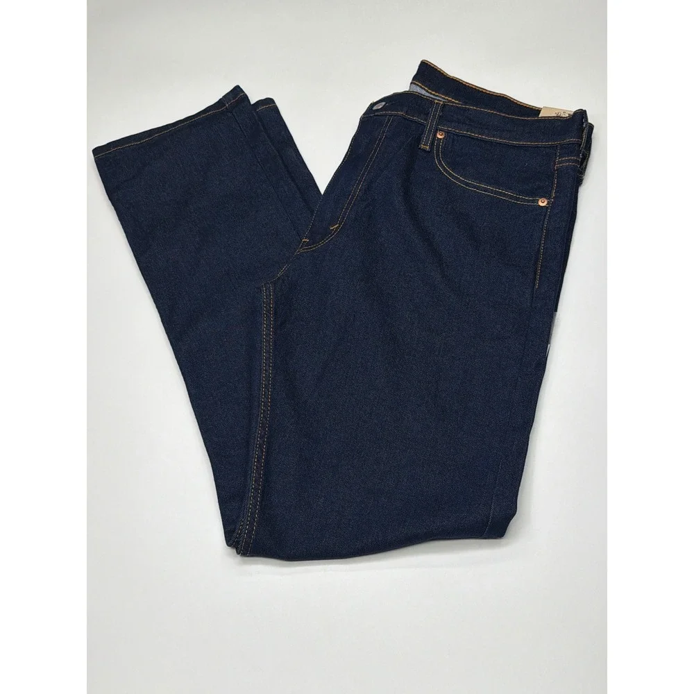 Levis 513 Slim Straight‎ Fit Stretch Jeans Dark Indigo Blue Mens 36 x32 NWT